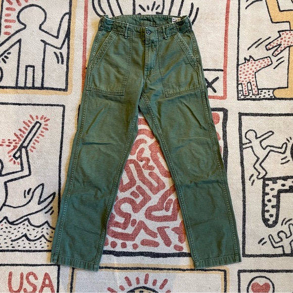 OrSlow Slim Fit Fatigue Pants in Green